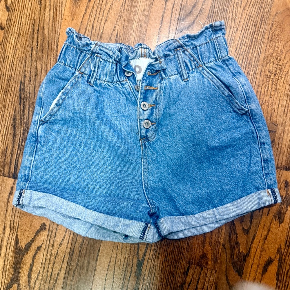 Song High Waist Denim Blue Women's Shorts size medium
